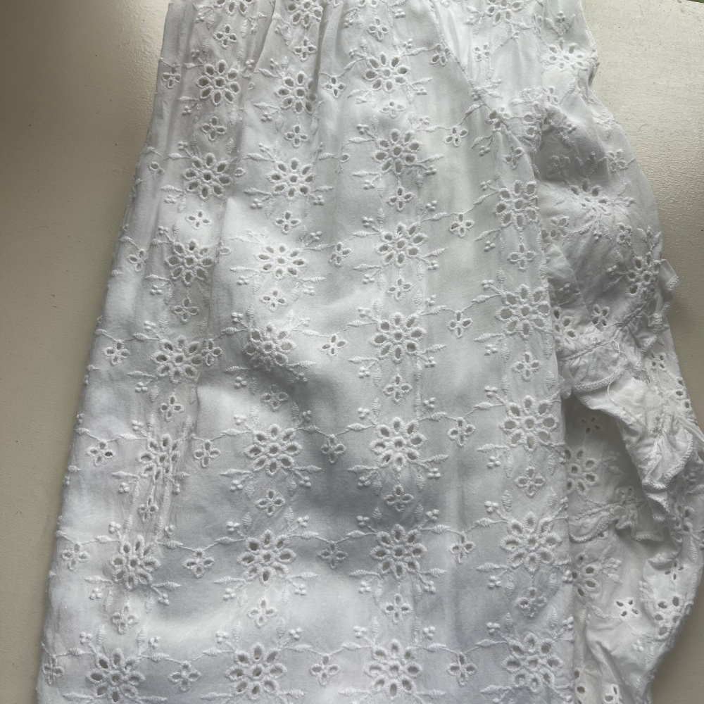 Democracy White Eyelet 3/4 Sleeve Blouse - Picture 5 of 5